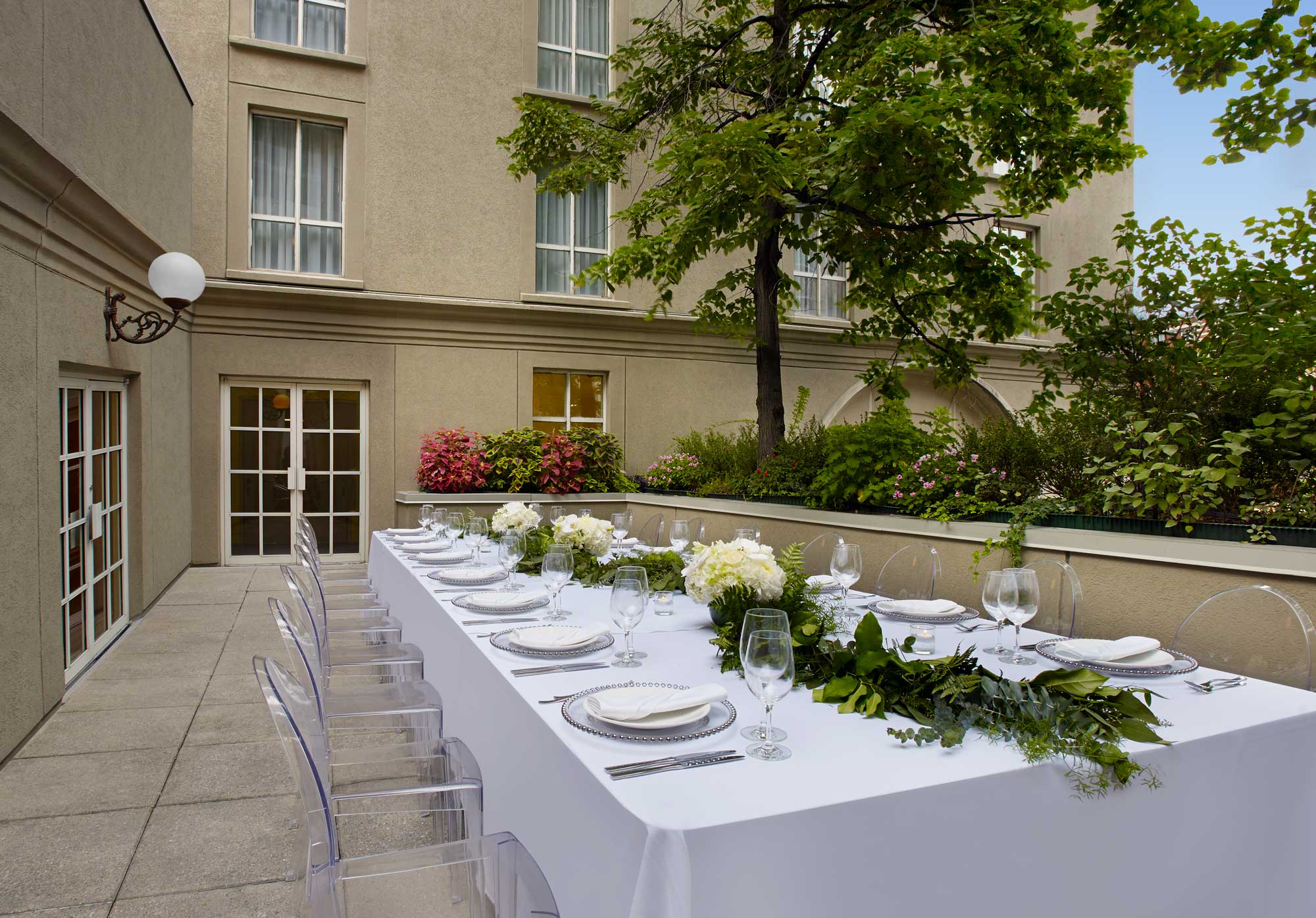 The Novotel's stunning terrace is the perfect spot for a rehearsal dinner or reception.